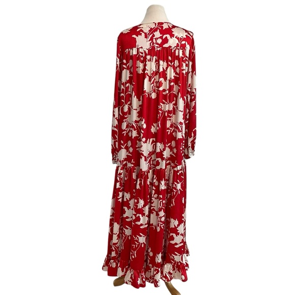 Johanna Ortiz Vibrant Red and Cream Maxi Dress - Picture 10 of 15